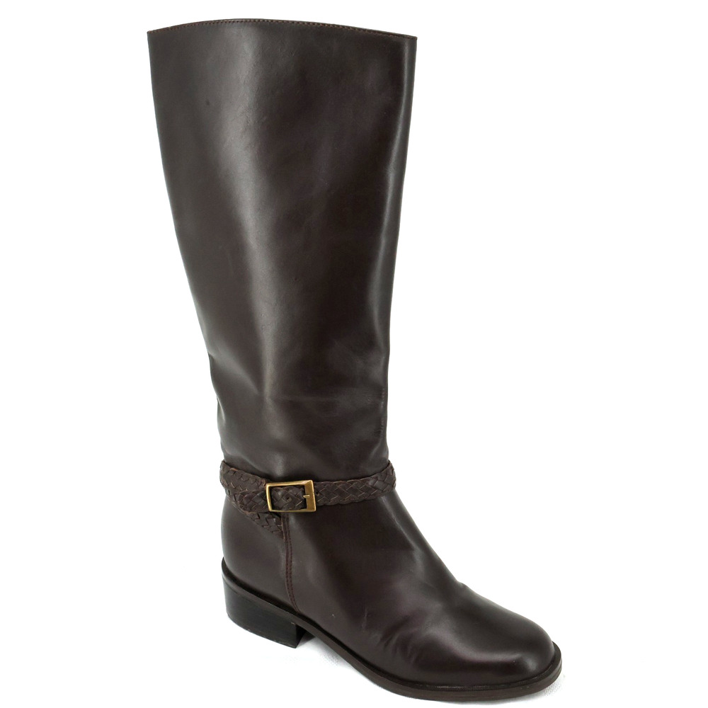 Markon Leather Boots Womens 5.5 M Brown Sharise Riding Black Heel Made in Brazil